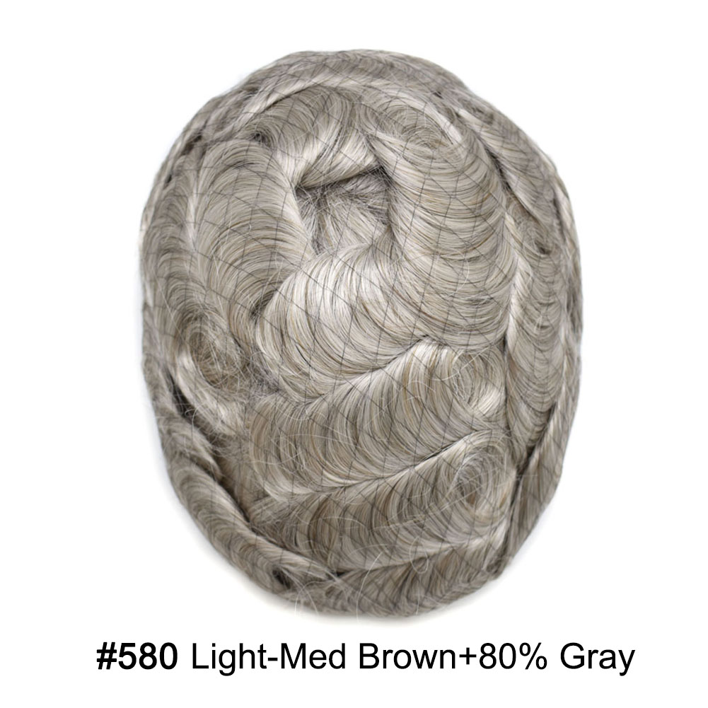 580 Medium Light Brown with 80%gray hair#