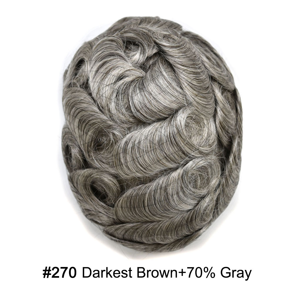 270# DARKEST BROWN with 70% gray hair