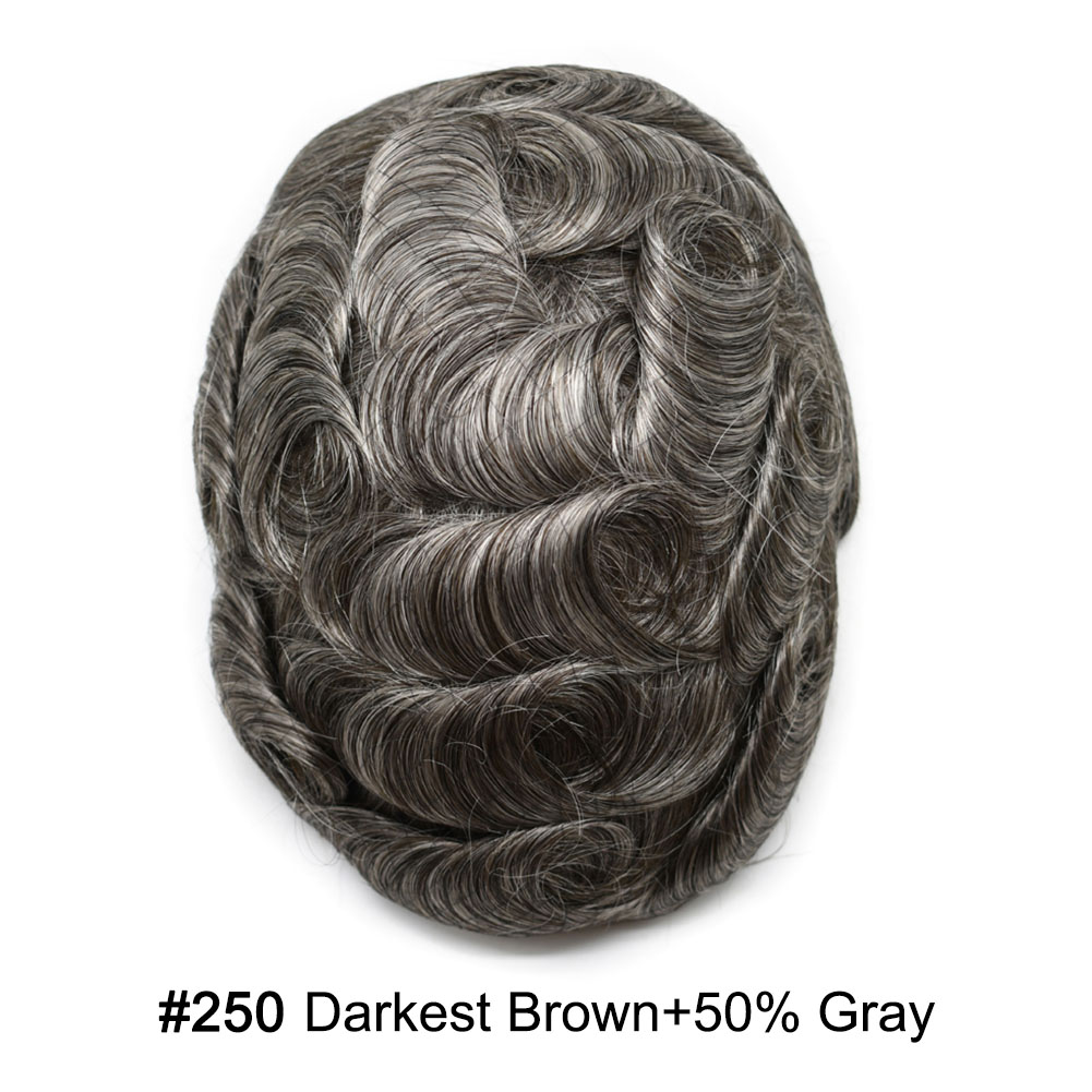 250# DARKEST BROWN with 50% gray hair