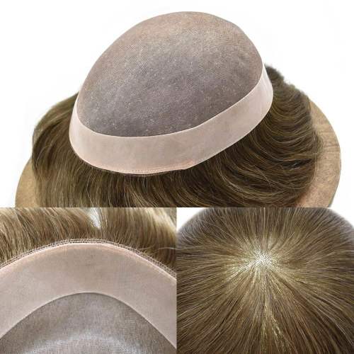 LYRICAL HAIR System for Men Hair Piece Monofilament with PU Coated Toupee for Men Human Hair Mens Replacement Folded Lace Front Natural Hairline Mens Toupee
