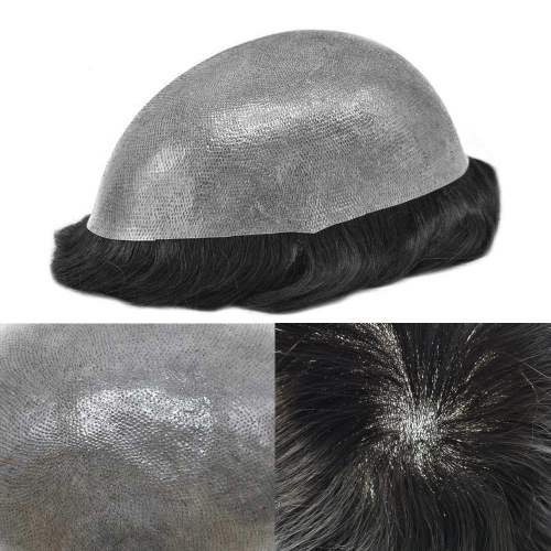 LYRICAL HAIR Men's Toupee Hair System For Men 0.12mm Thickness Skin Thin Skin  Men's Hairpieces Men's Hair Replacement System Natural Hairline