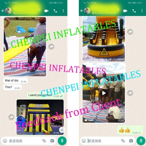inflatable water slide feedback from client