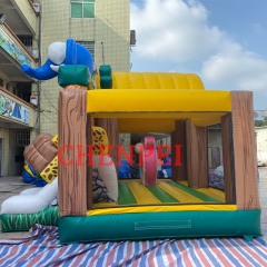 Safari bouncy castle with slide combo jumping castle for sale