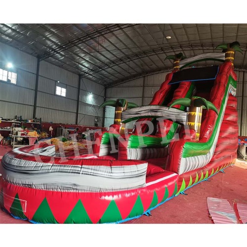 Kenya Red Palm tree inflatable water slide