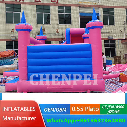 New pink water jumping castle for sale water slide bouncy castle for sale