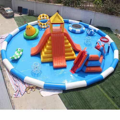 inflatable swimming pool with water floating game