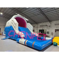 Shark inflatable slide water park slide for sale