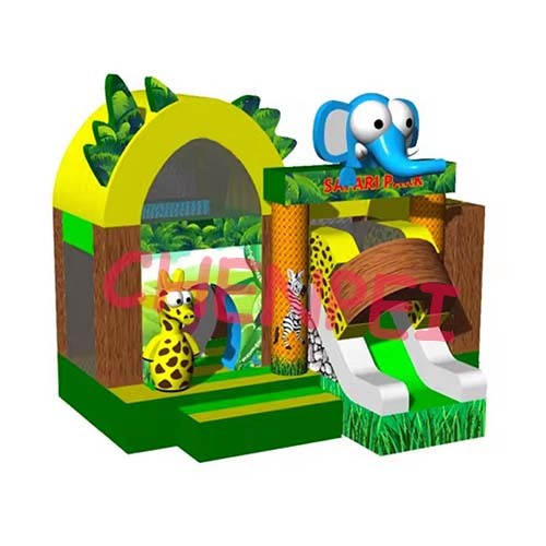 Safari bouncy castle with slide combo jumping castle for sale