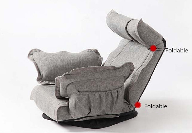 Modern Foldable Floor Swivel Chair 360 Degree Rotation Living Room Furniture Large Folding Floor Relax Upholstered Armchair