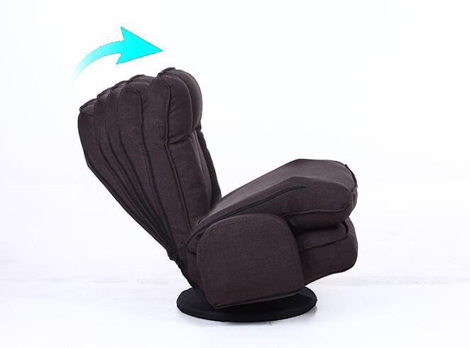 Adjustable Swivel Lazy Sofa Floor Armchair Large Video Gaming Chair 360 Degree Swivel Folding 6-Position Floor Chair Armrest