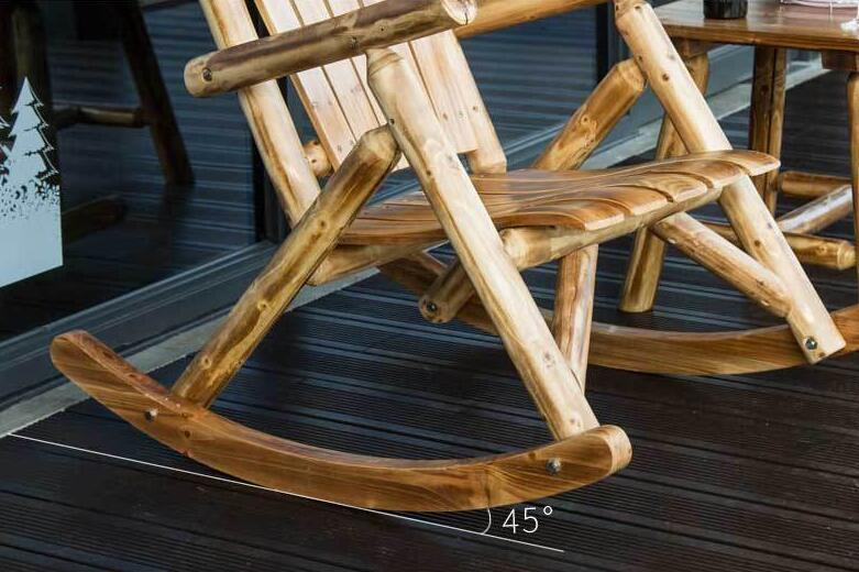 Outdoor Furniture Wooden Rocking Chair Rustic American Country Style Antique Vintage Adult Large Garden Rocker Armchair Rocker