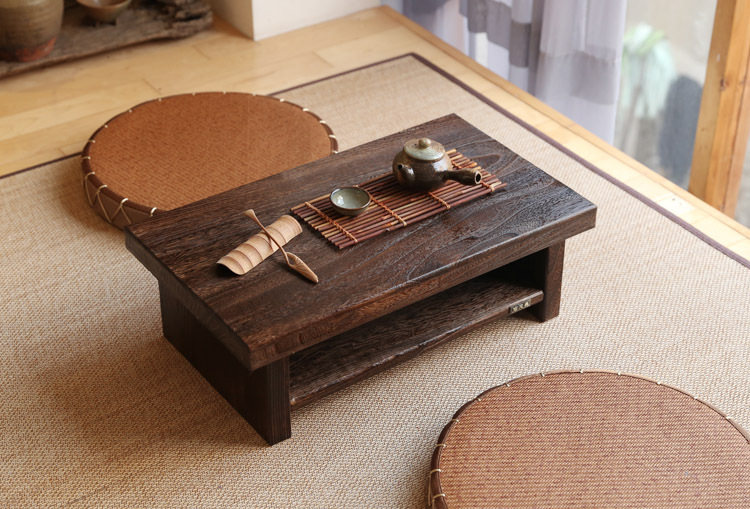 Oriental Antique Furniture Design Japanese Floor Tea Table Small Rectangle Home Living Room Wooden Coffee Tatami Low Table Wood