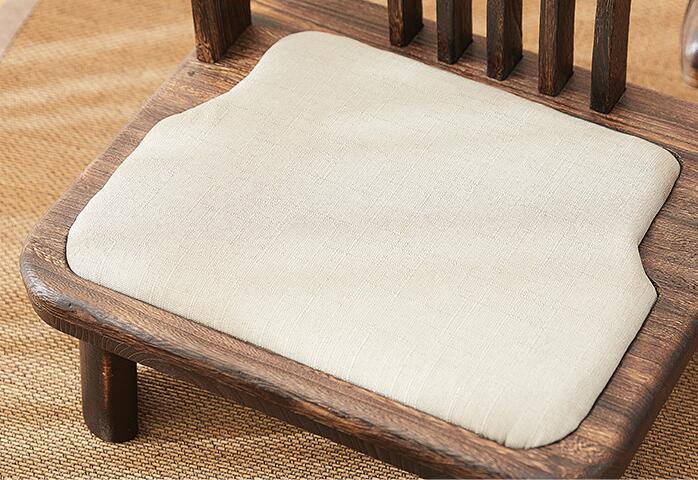 Japan Low Seat Japanese Tatami Meditation Zaisu Chair with Backrest for Living Room Bed Couch Reading Balcony Accent Furniture