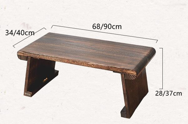 Simple Japanese-Style Folding Coffee Table Antique Small Apartment Living Room Rectangle Wood Tea Table Foldable for Breakfast