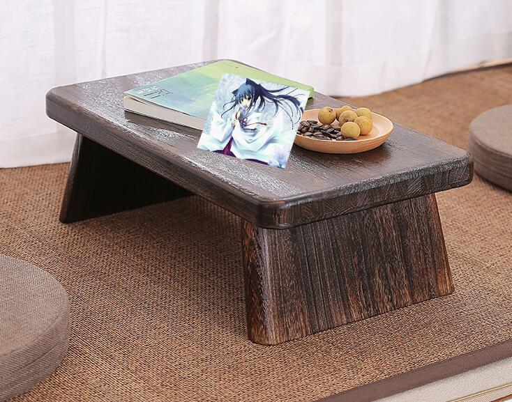 Asian Antique Furniture Japanese Floor Tea Table Rectangle Living Room Wooden Center Laptop Coffee Tatami Low End Table Wood
