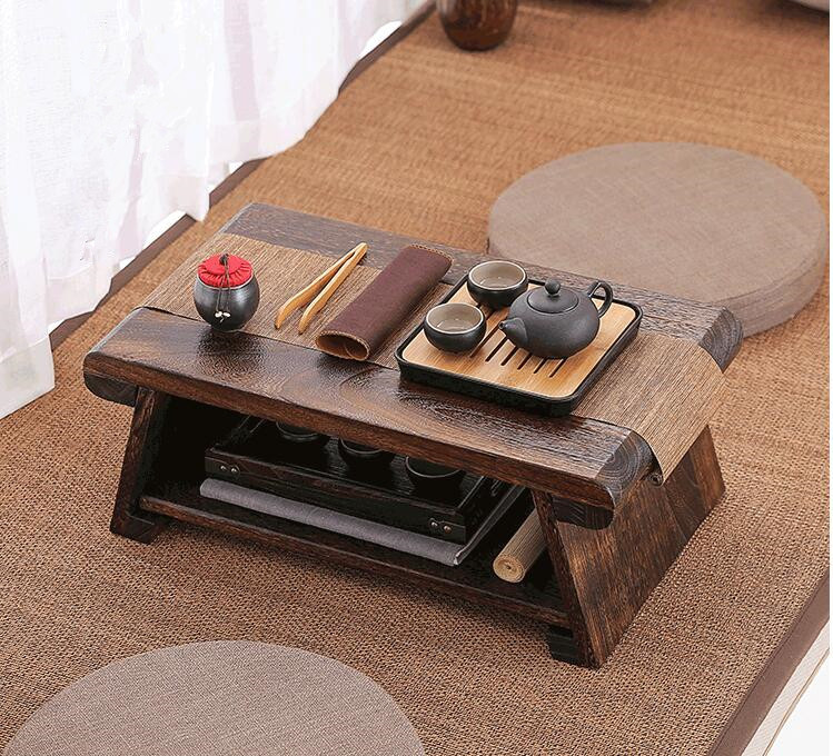 Multi Folding Wooden Japanese Tea Table For Living Room Furniture Low Modern Minimalist Compact Tatami Coffee Folding Table Wood