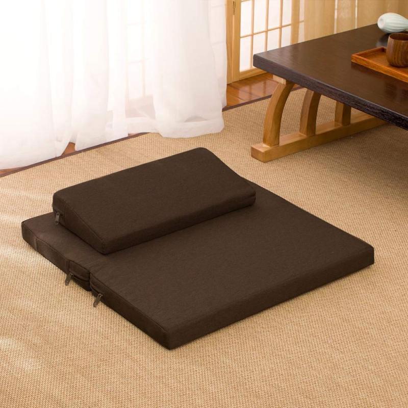 Zafu and Zabuton Meditation Cushion Set - Yoga, Meditation Seat Cushion - Coconut Fibre Linen Seat Coconut Fibre Core