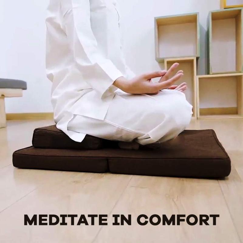 Zafu and Zabuton Meditation Cushion Set - Yoga, Meditation Seat Cushion - Coconut Fibre Linen Seat Coconut Fibre Core