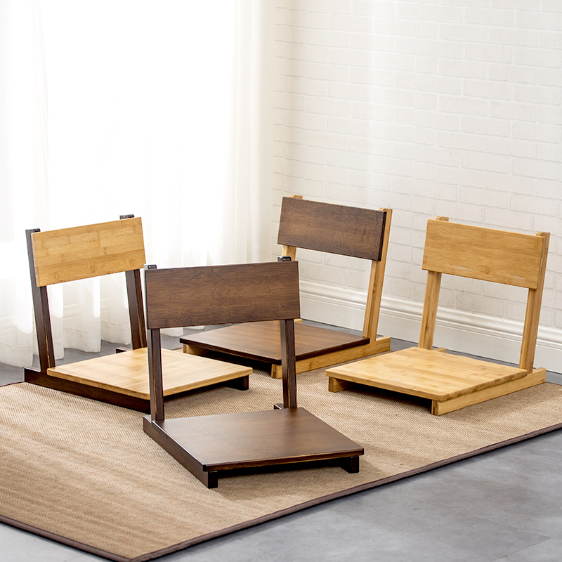 Bamboo Legless Chair Armrest Tatami Floor Backrest Living Room Furniture Japaese Style Legless Zaisu Zen Chair Eco-Friendly