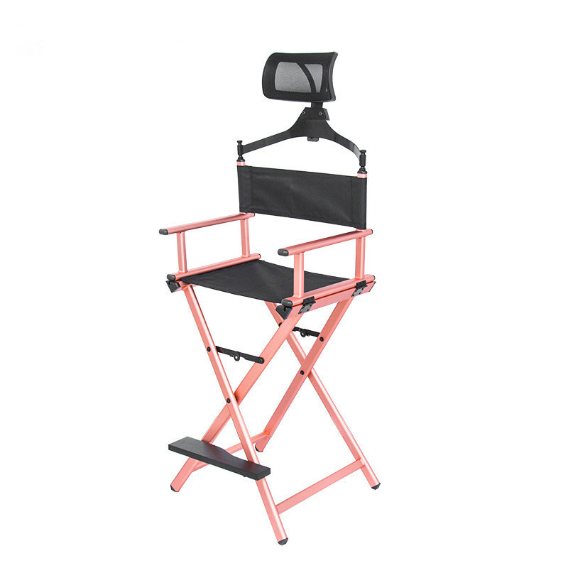Modern Portable Aluminum Executive Chair with Headrest - Portable Makeup Artist/Manager Folding Chair for Better Rest