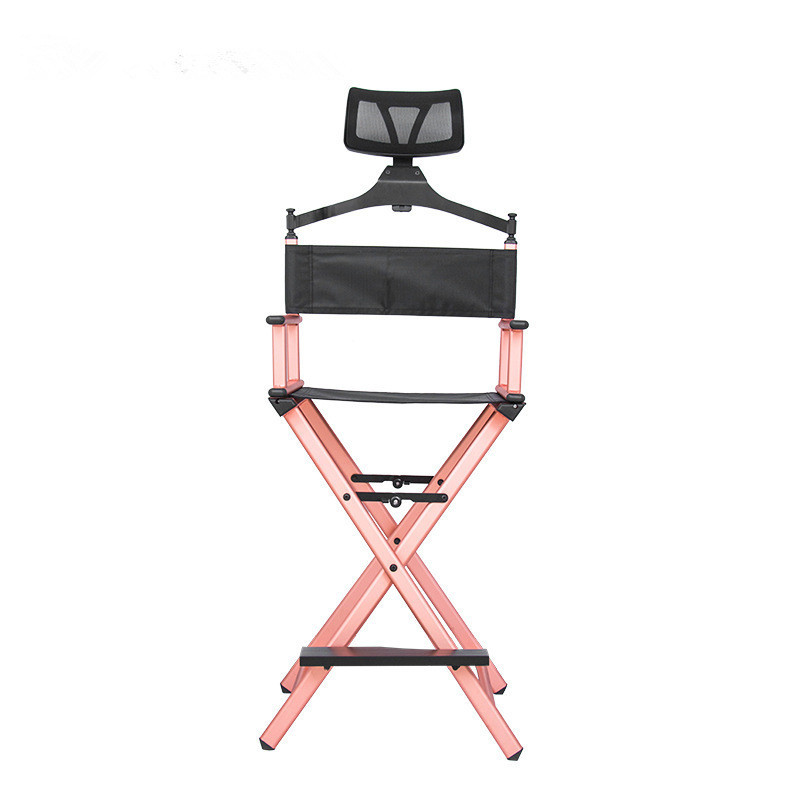 Modern Portable Aluminum Executive Chair with Headrest - Portable Makeup Artist/Manager Folding Chair for Better Rest