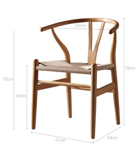 Modern Wishbone Chair Hans Wegner Y Chair Solid Beech Wood Dining Chair Furniture Luxury Accent Leisure Lazy Armchair Wooden