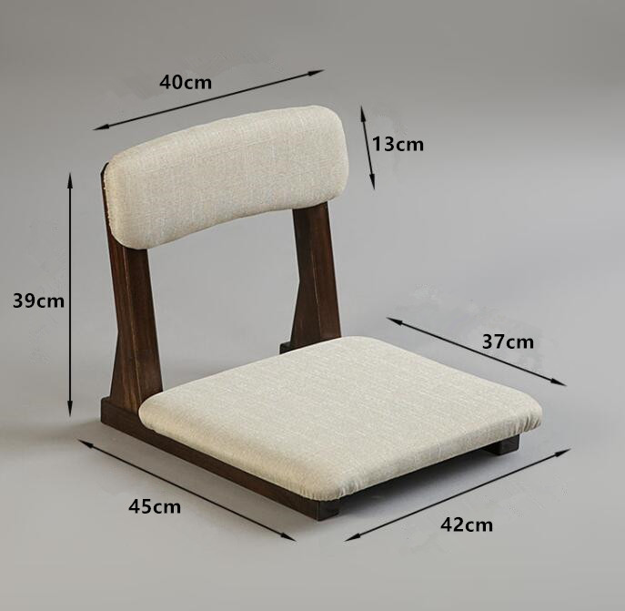 Japanese Style Tatami Meditation Legless Chair Bay Window Backrest Zaisu Chair Cushion Floor Seating Ergonomic Seat Lazy Sofa