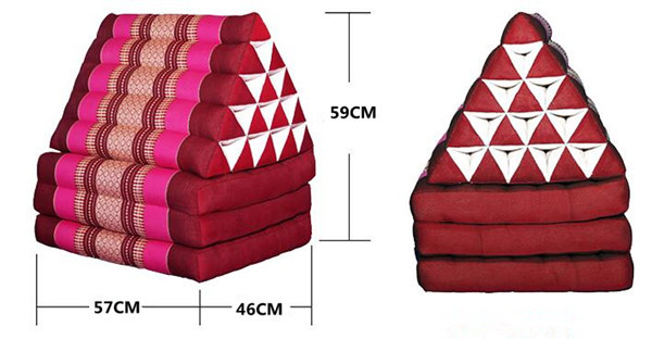 Foldout Triangle Thai Cushion 100% Kapok Filling 180x57x35cm Floor Folding Chaise Lounger Daybed Sleeper for Living Room/Outdoor