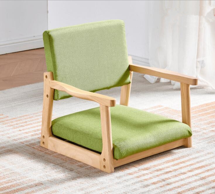 Wood Padded Legless Chair Armchair Zaisu Japanese Tatami Floor Seating Great For Reading Meditating Living Room Balcony Chair