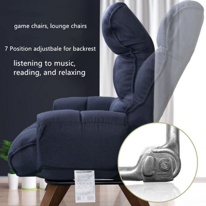 Damedai Rotating Fabric Accent Chair Swivel Low Leisure Lazy Sofa Armchair for Living Room Bedroom Small Spaces Japan Furniture