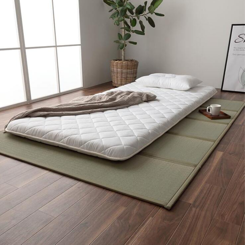 Japanese Futon Mattress and Foldable Tatami Mat Floor Sleeping Mat Sikibuton Igusa Natural