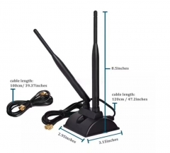 2.4/5.8 GHz dual-band high gain WIFI magnetic mount antenna for PCI-E WiFi Network Card WiFi Wireless Router
