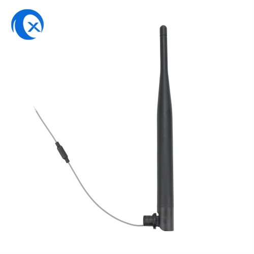 Bayonet Type Mount 2.4GHz 5dBi WiFi Dipole Whip Antenna with Flying Lead and Ferrite