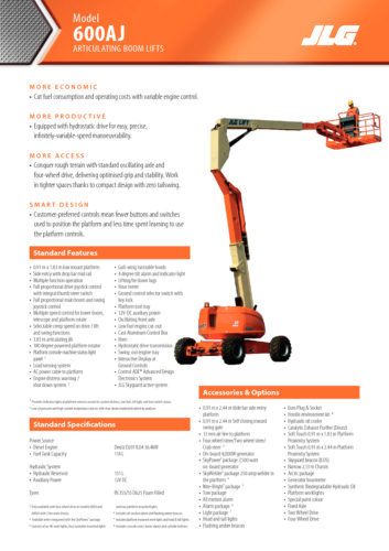 2015 JLG 600AJ 4WD Boom Lift