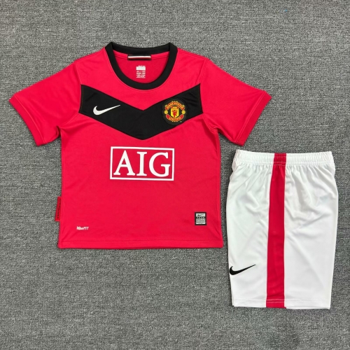 09-10 Retro Version Manited United Home Red Youth/kids Soccer Uniform-1040/811