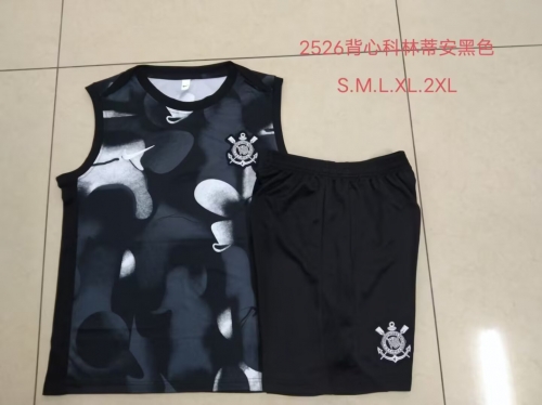 2025/26 Corinthians Black Tracksuit Soccer Uniform-815
