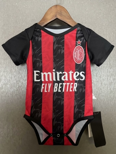 (Size 9-12) 2025/26 AC Milan Home Red and Black Baby Soccer Uniform-308