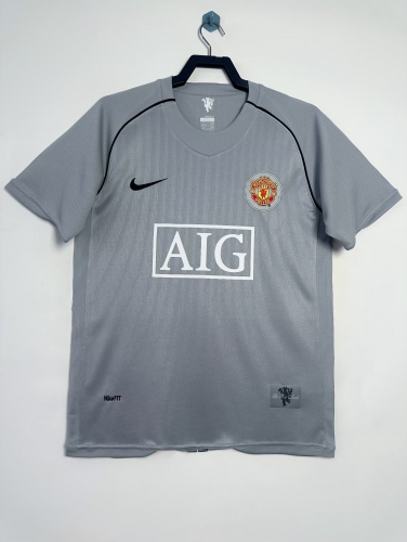 07-08 Retro Version Manited United Goalkeeper Gray Thailand Soccer Jersey AAA-DJ/601/811