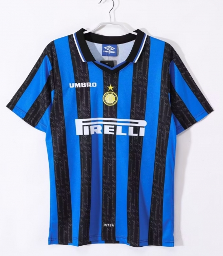 97-98 Retro Version Inter Milan Home Blue & Black Thailand Soccer Jersey AAA-503/601/710