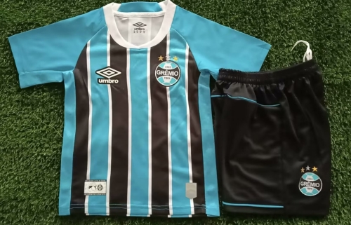 Kids 2025/26 Grêmio FBPA Home Black & Blue Kids/Youth Soccer Uniform-812