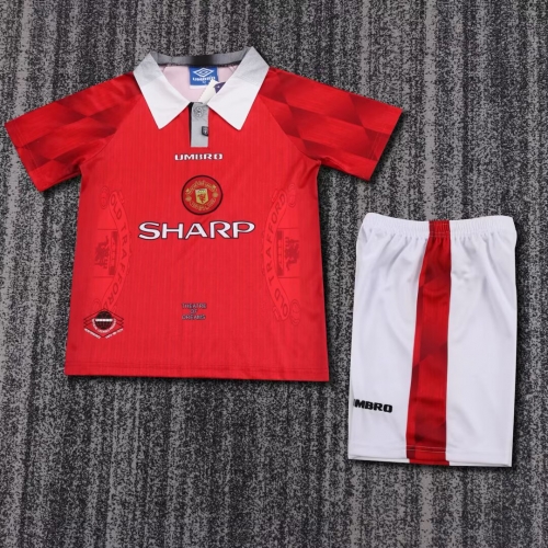 96-98 Retro Version Manited United Home Red Youth/kids Soccer Uniform-1040/811