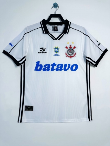 1999/00 Retro Version Corinthians Home White Thailand Soccer Jersey AAA-811