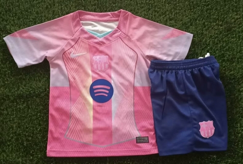 Kids 2025/26 Barcelona Light Pink Kids/Youth Soccer Uniform-812/123