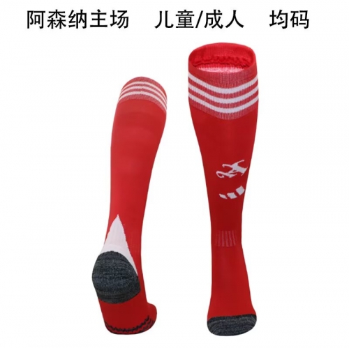 Adult/Kids 2025/26 Arsenal Home Red Thailand Soccer Socks