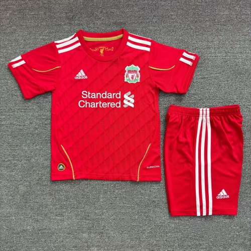 Kids 2010 Retro Version Liverpool Home Red Youth/Kids Soccer Uniform-811