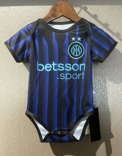 (Size 9/12) 2025/26 Inter Milan Home Black & Blue Baby Soccer Uniform-308