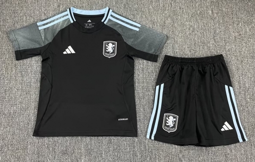 Kids 2025/26 Aston Villa Away Black Kids/youth Soccer Uniform-522/208