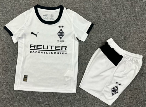 Kids 2025/26 Borussia Mönchengladbach Home White Kids/Youth Soccer Uniform-1040/522