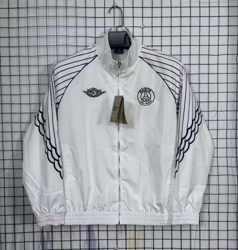 2025-26 Paris SG White Windbreaker Hoodies Top-47