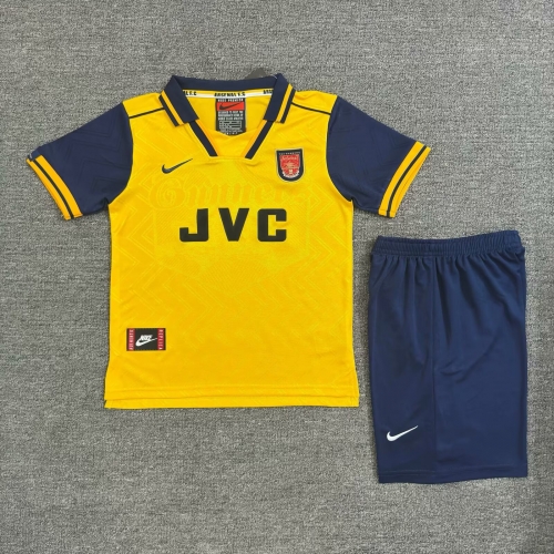 96/97 Retro Version Arsenal Away Yellow Kids/Youth Soccer Uniform-811